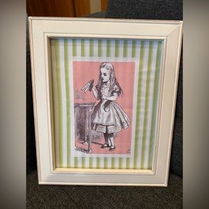 Set of 2 Framed Cloth Alice in Wonderland prints, Handmade, great for nursery